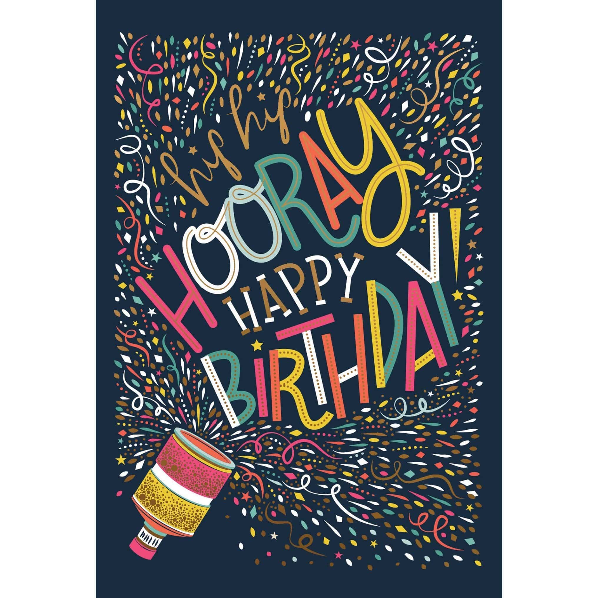 Pictura Confetti Popper Birthday Card from Everyday Cards collection, featuring colorful confetti illustrations.